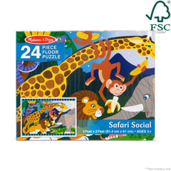 Safari Social Floor Puzzle - 24 Pieces