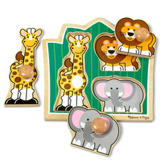 Jungle Friends Jumbo Knob Puzzle - 3 Pieces
