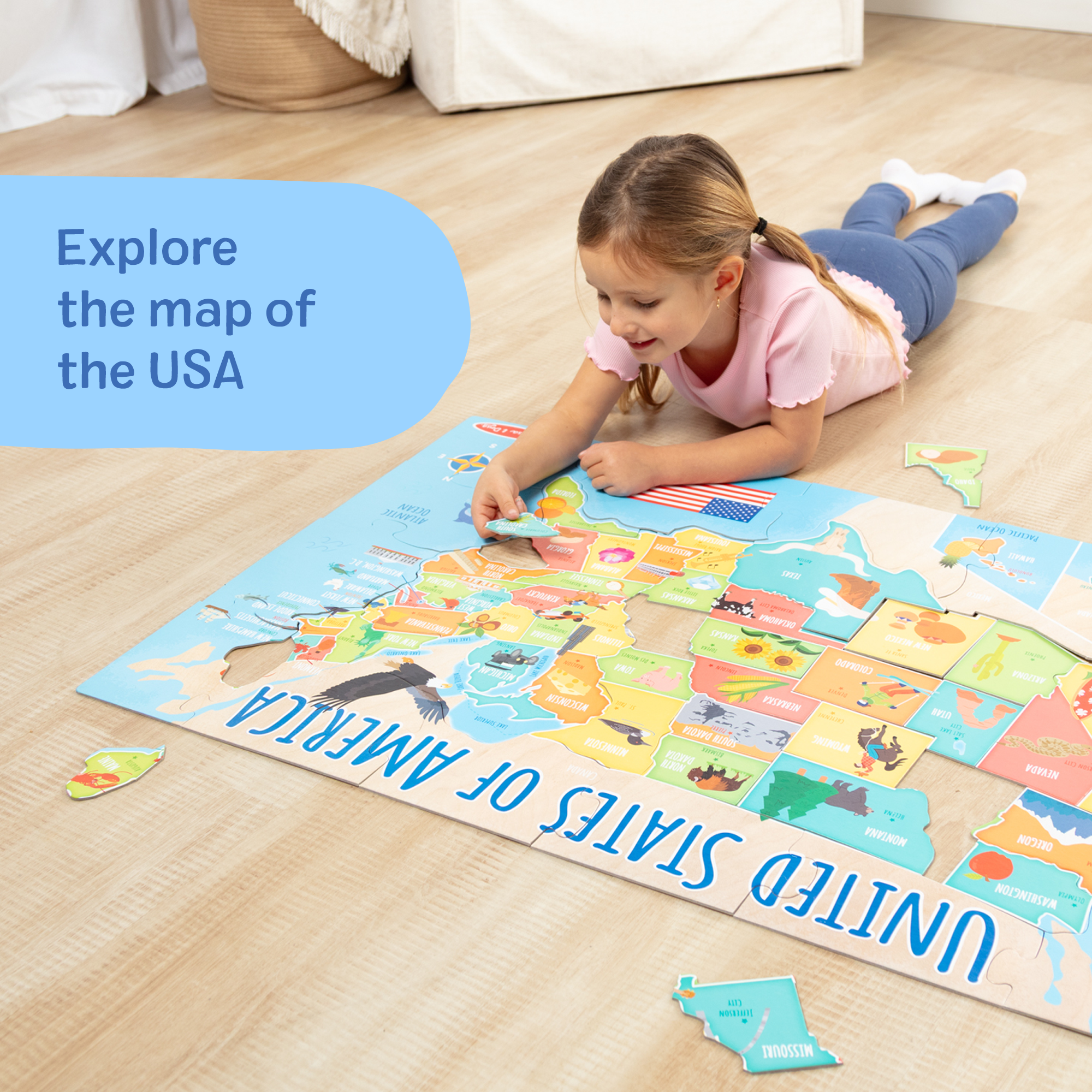 Map Floor Puzzle - 51 Pieces