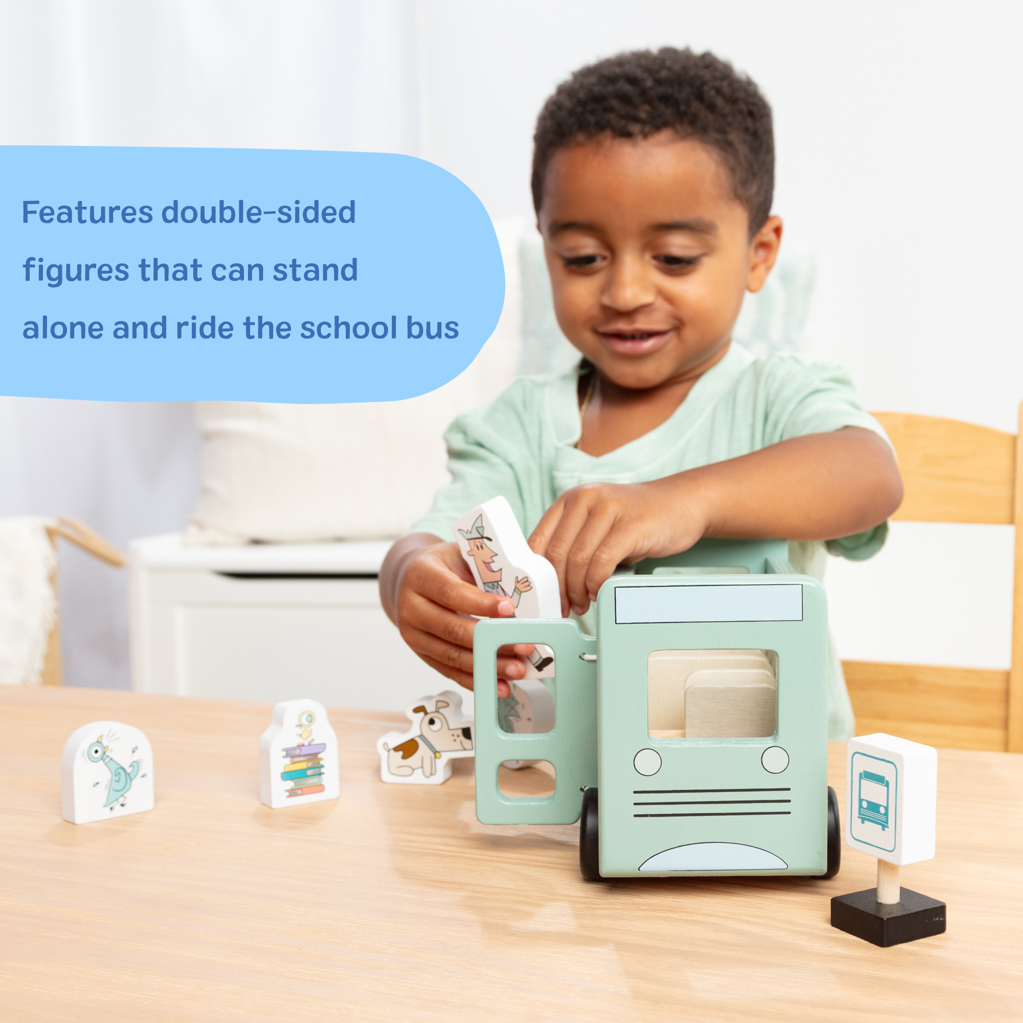 The Pigeon Wooden Bus Play Set