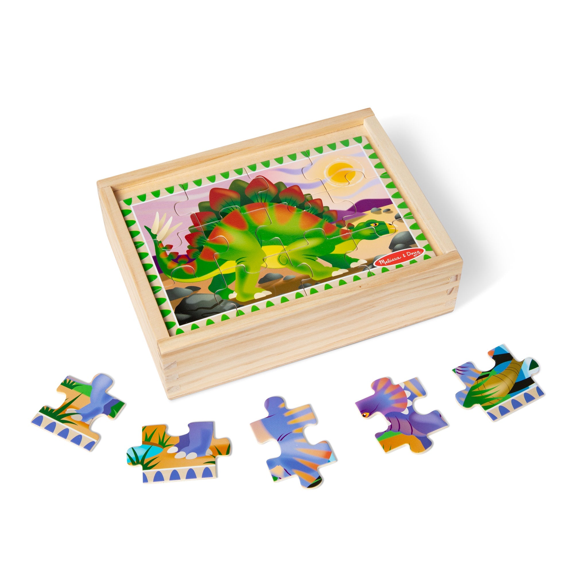 Wooden Jigsaw Puzzles in a Box - Dinosaurs