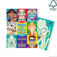 Make-a-Face Sticker Pad - Crazy Characters