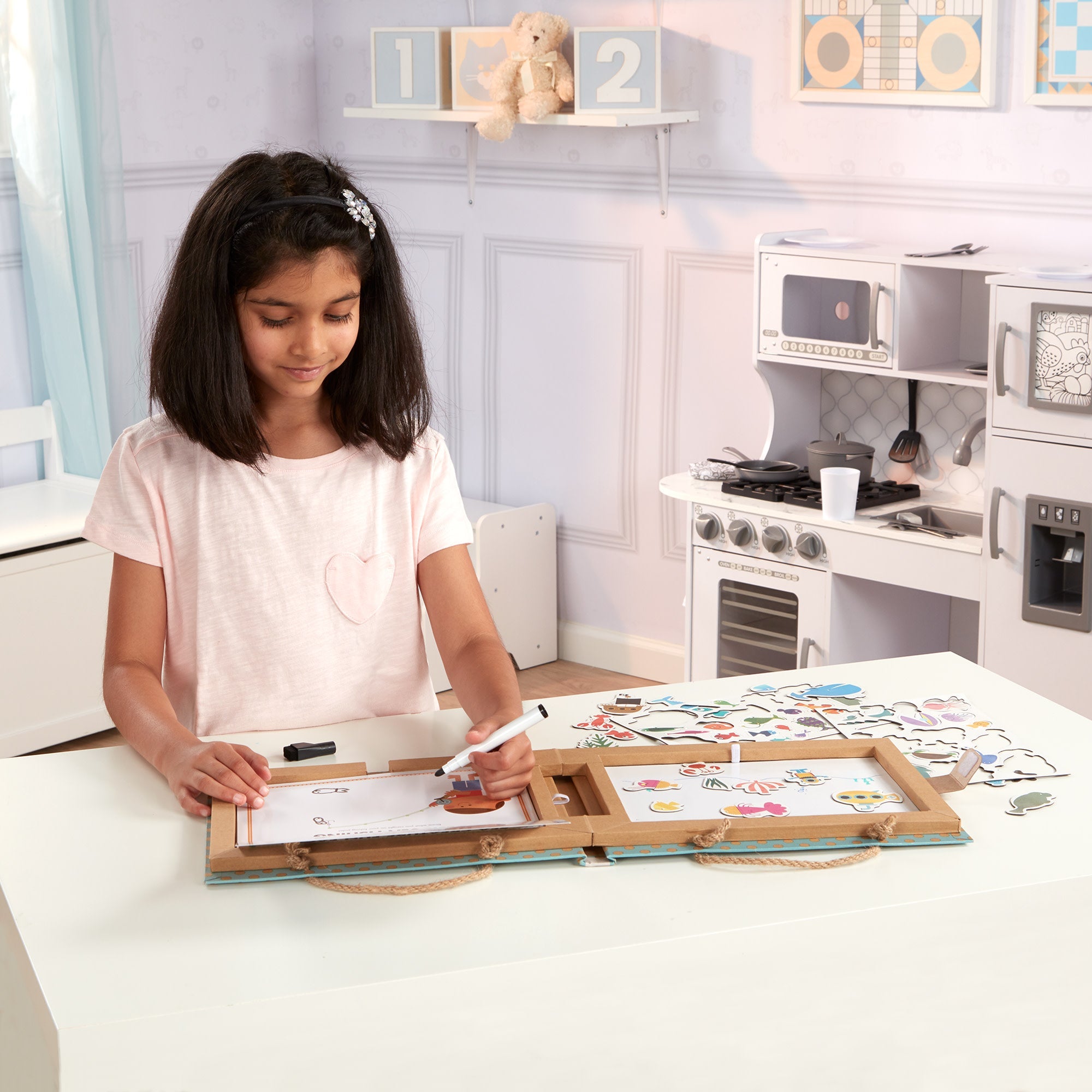 Natural Play: Play, Draw, Create Reusable Drawing & Magnet Kit – Ocean