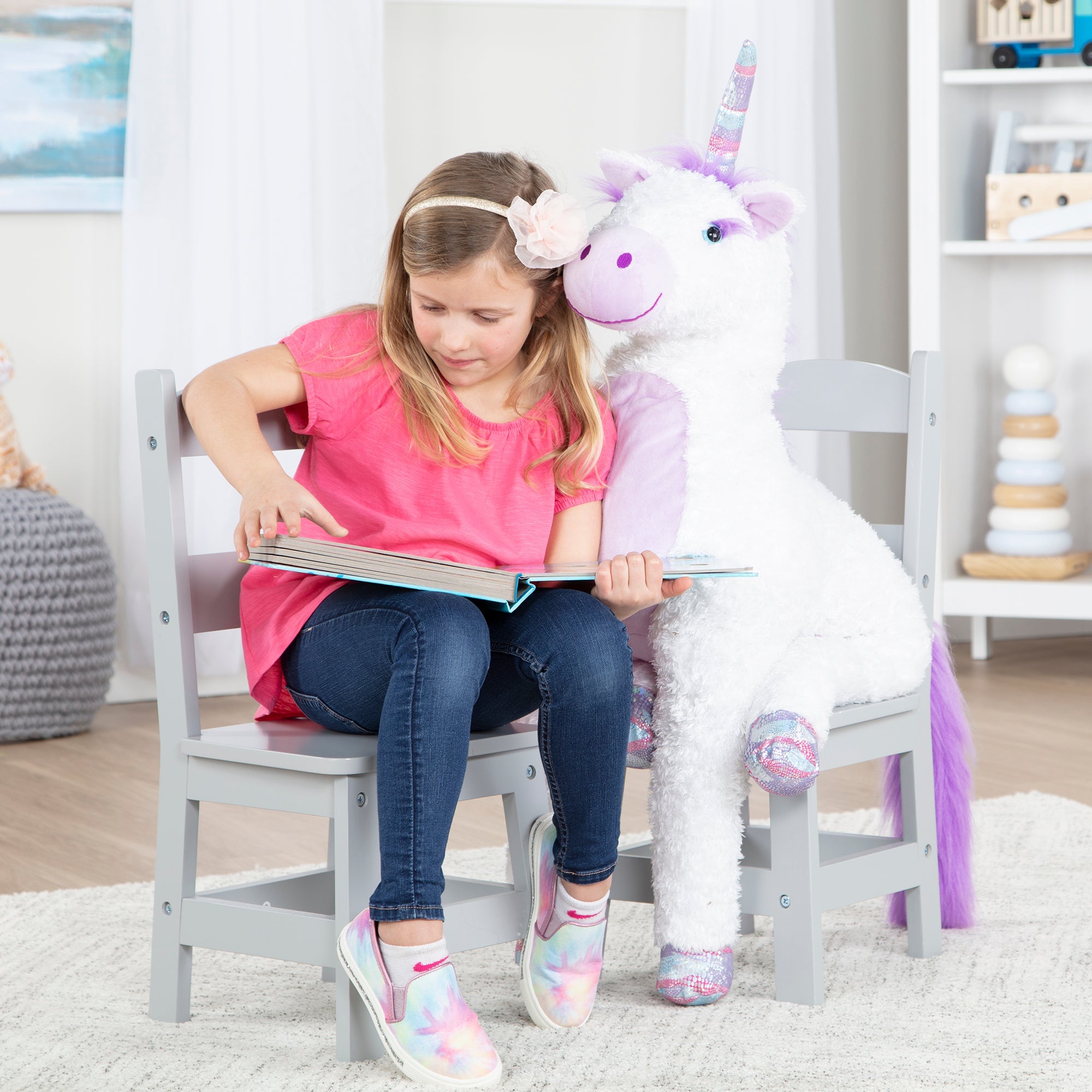 Child's Wooden Chair Pair – Gray