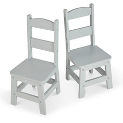 Child's Wooden Chair Pair – Gray