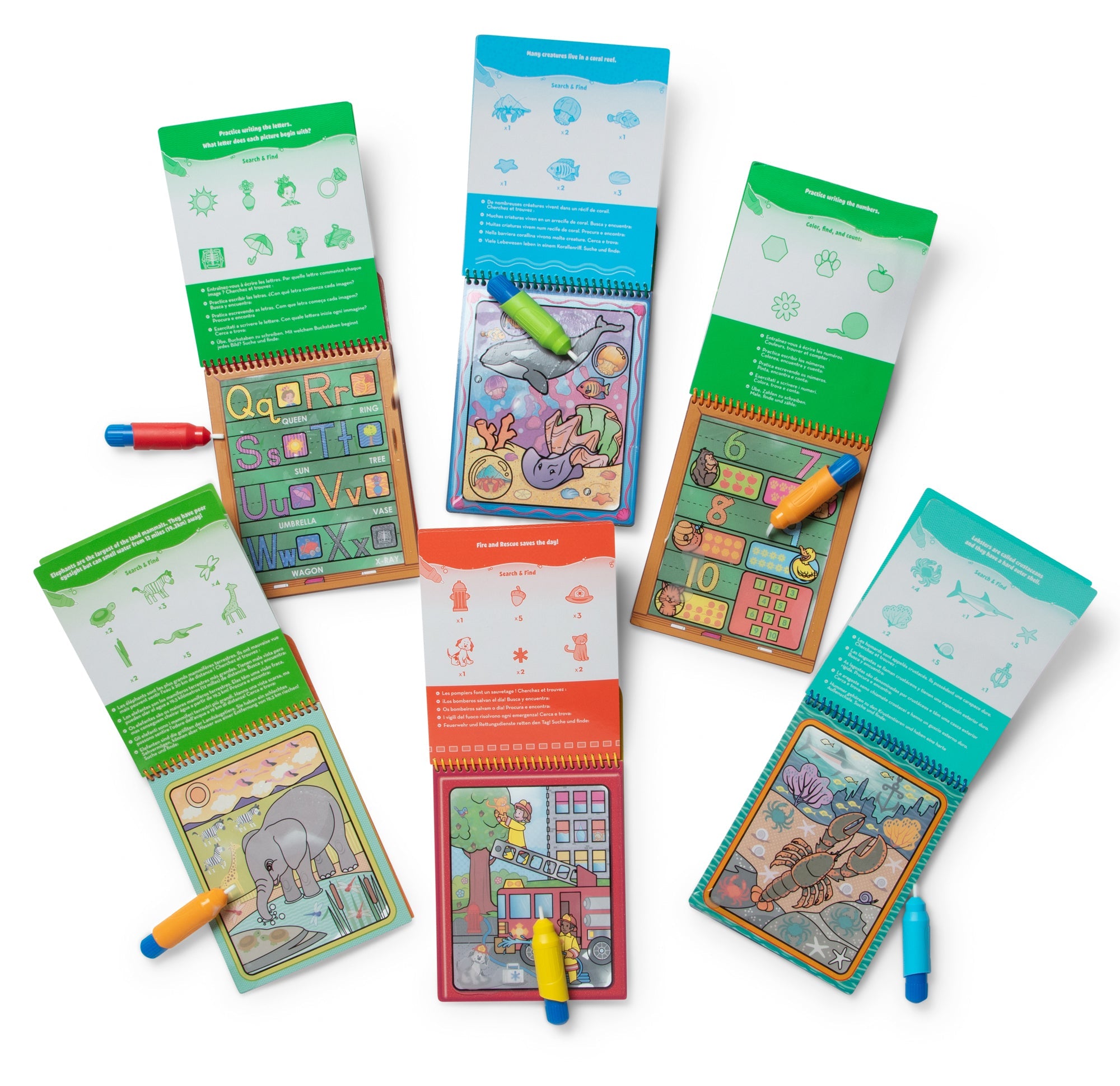 Water WOW! 6-Pack – Animals, Vehicles, Alphabet, Numbers, Safari, Under the Sea
