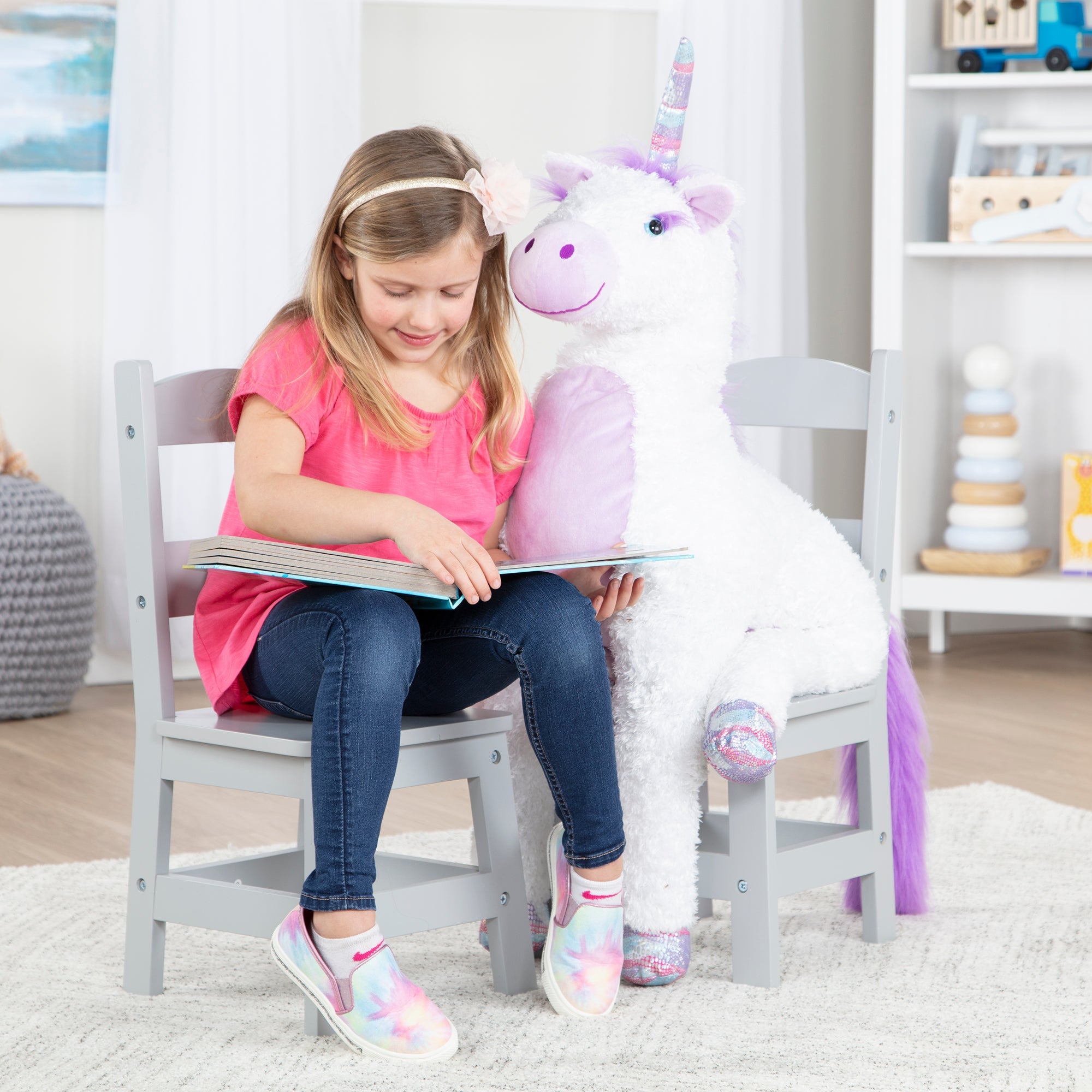 Child's Wooden Chair Pair – Gray
