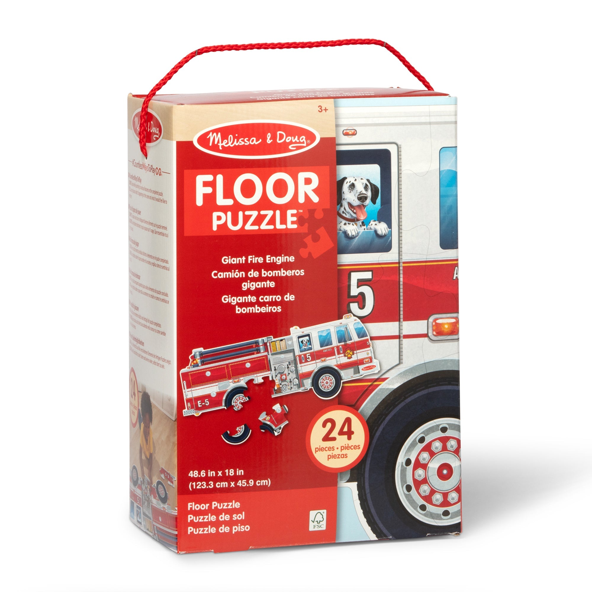 Giant Fire Truck Floor Puzzle - 24 Pieces