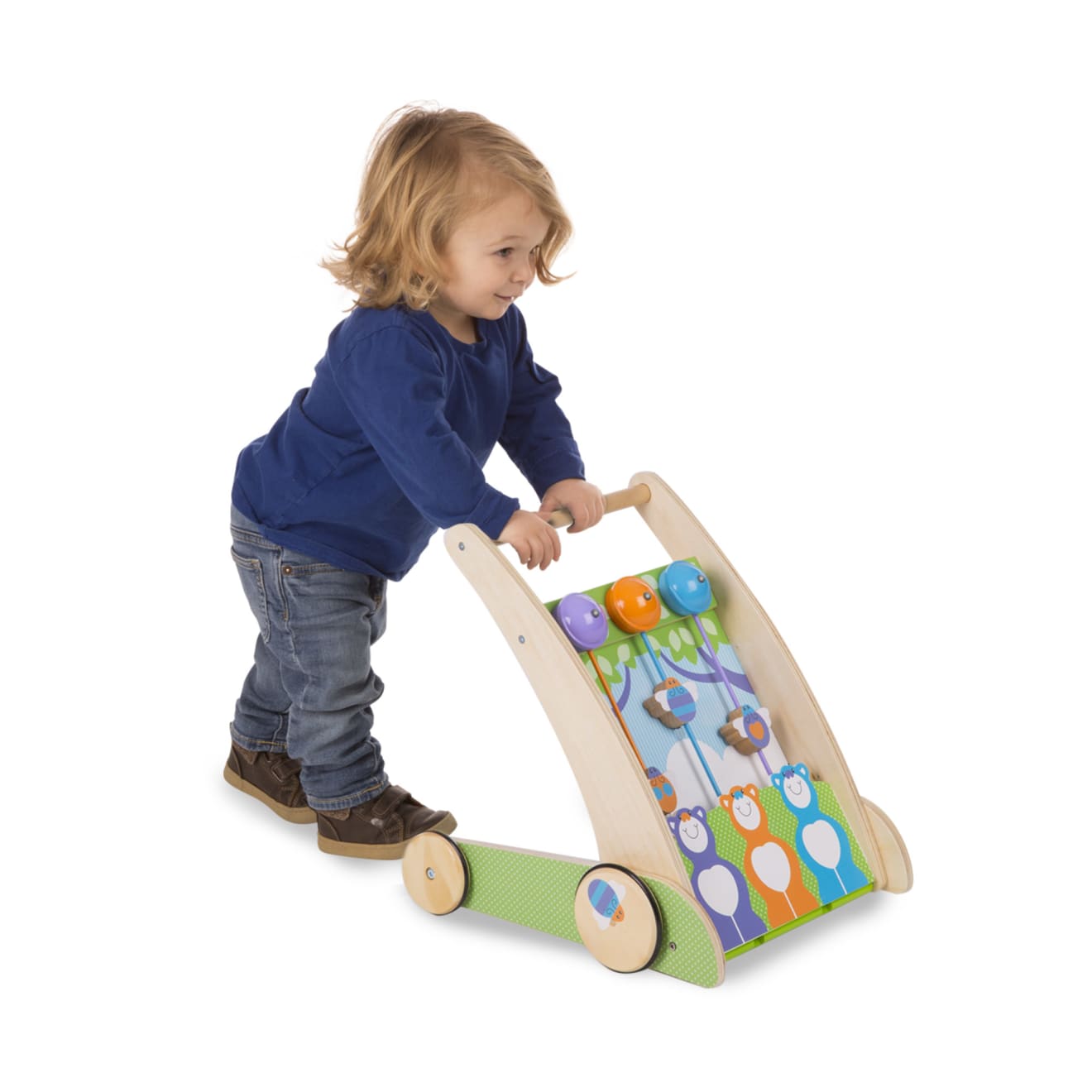 First Play Wooden Ring and Ding Forest Friends Push Toy