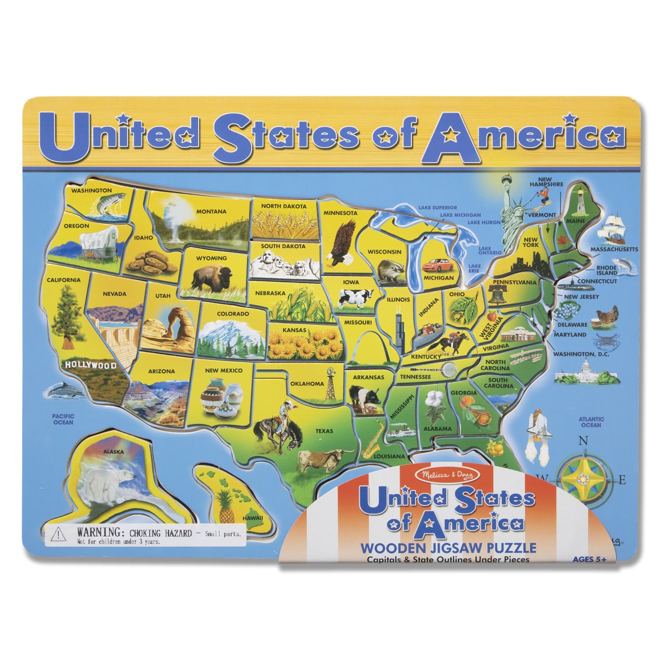 U.S.A. Map Wooden Puzzle