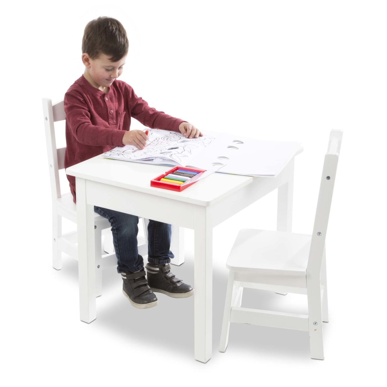 Wooden Table & Chairs - White