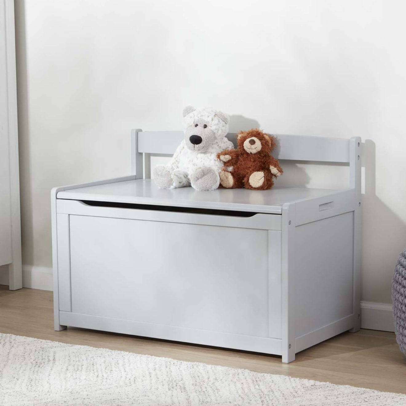 Wooden Toy Chest (Gray)