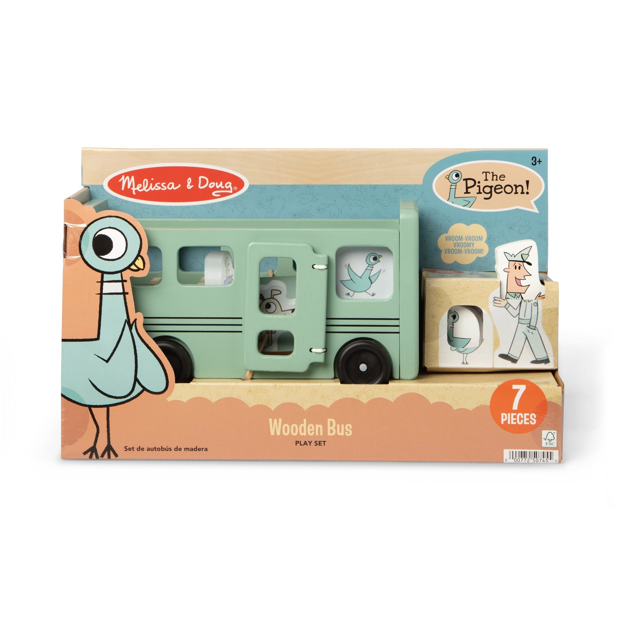 The Pigeon Wooden Bus Play Set