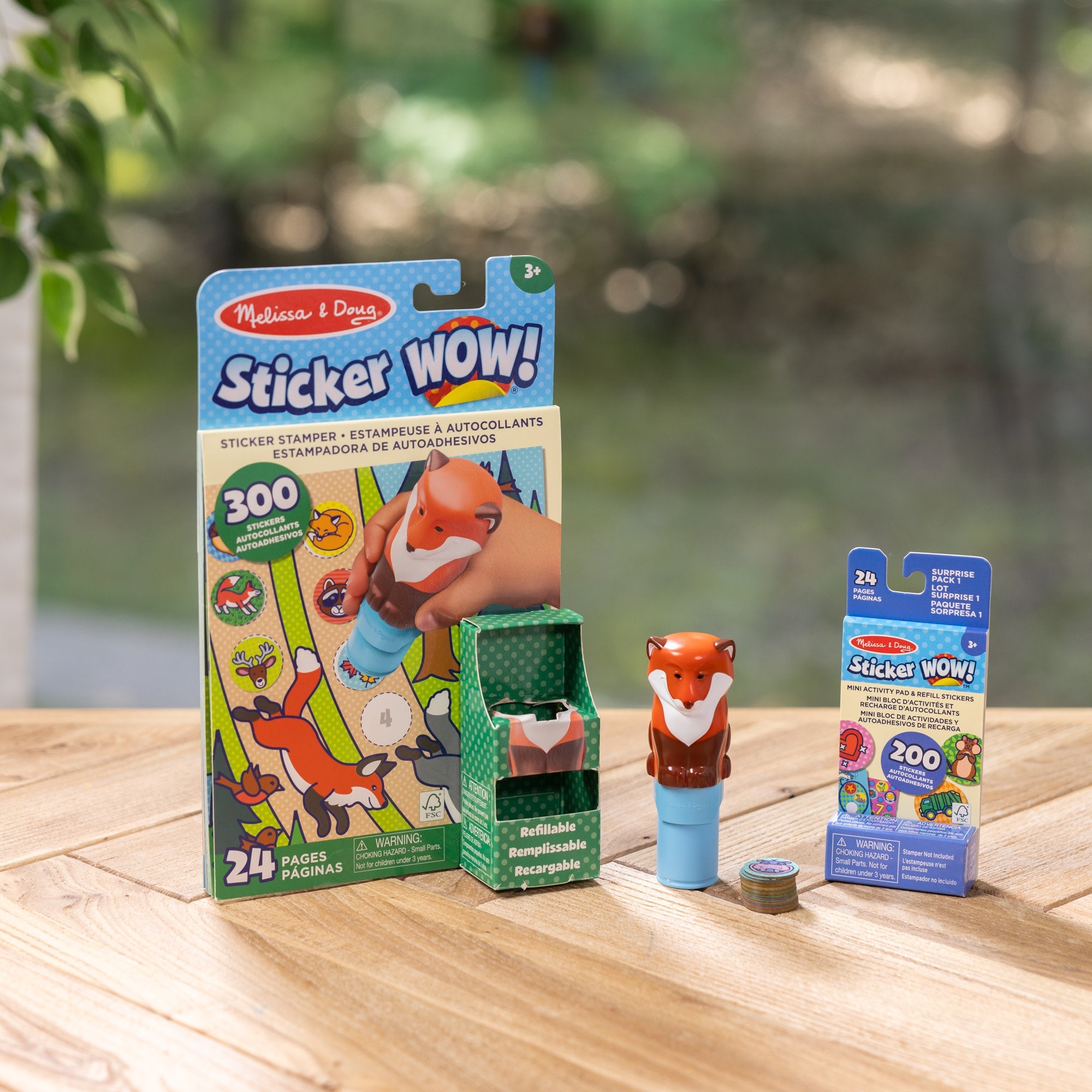 Sticker WOW!™ Fox Bundle: Activity Pad & Sticker Stamper + Mini Activity Pad and 200 Refill Stickers