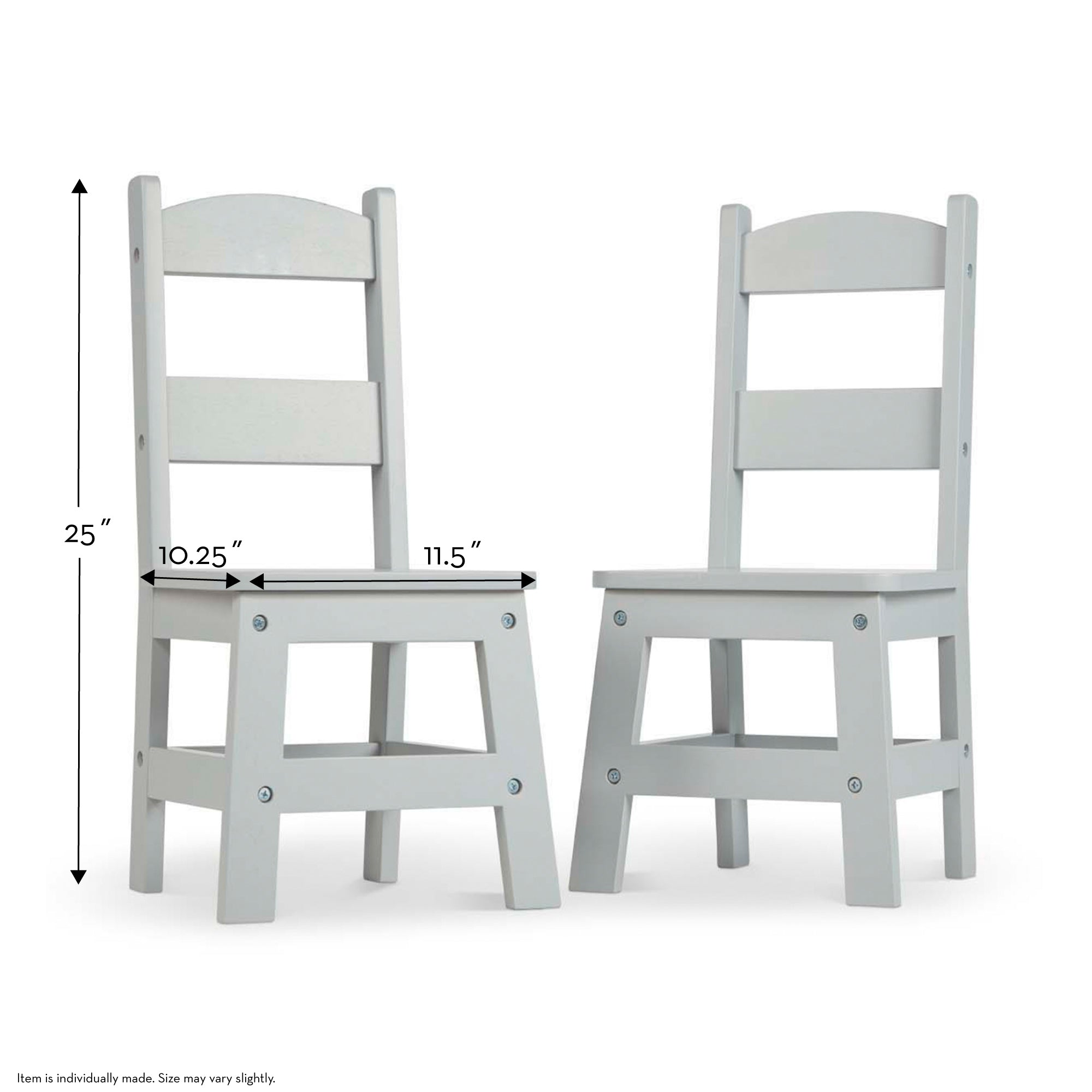 Child's Wooden Chair Pair – Gray