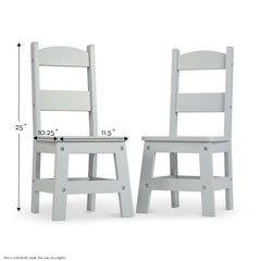 Child's Wooden Chair Pair – Gray