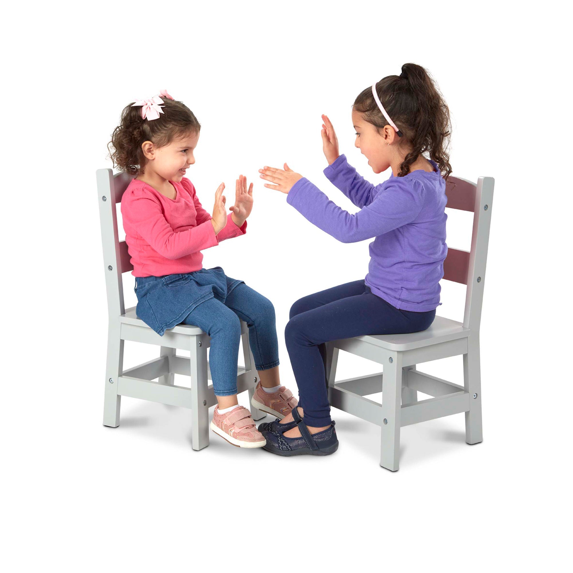 Child's Wooden Chair Pair – Gray