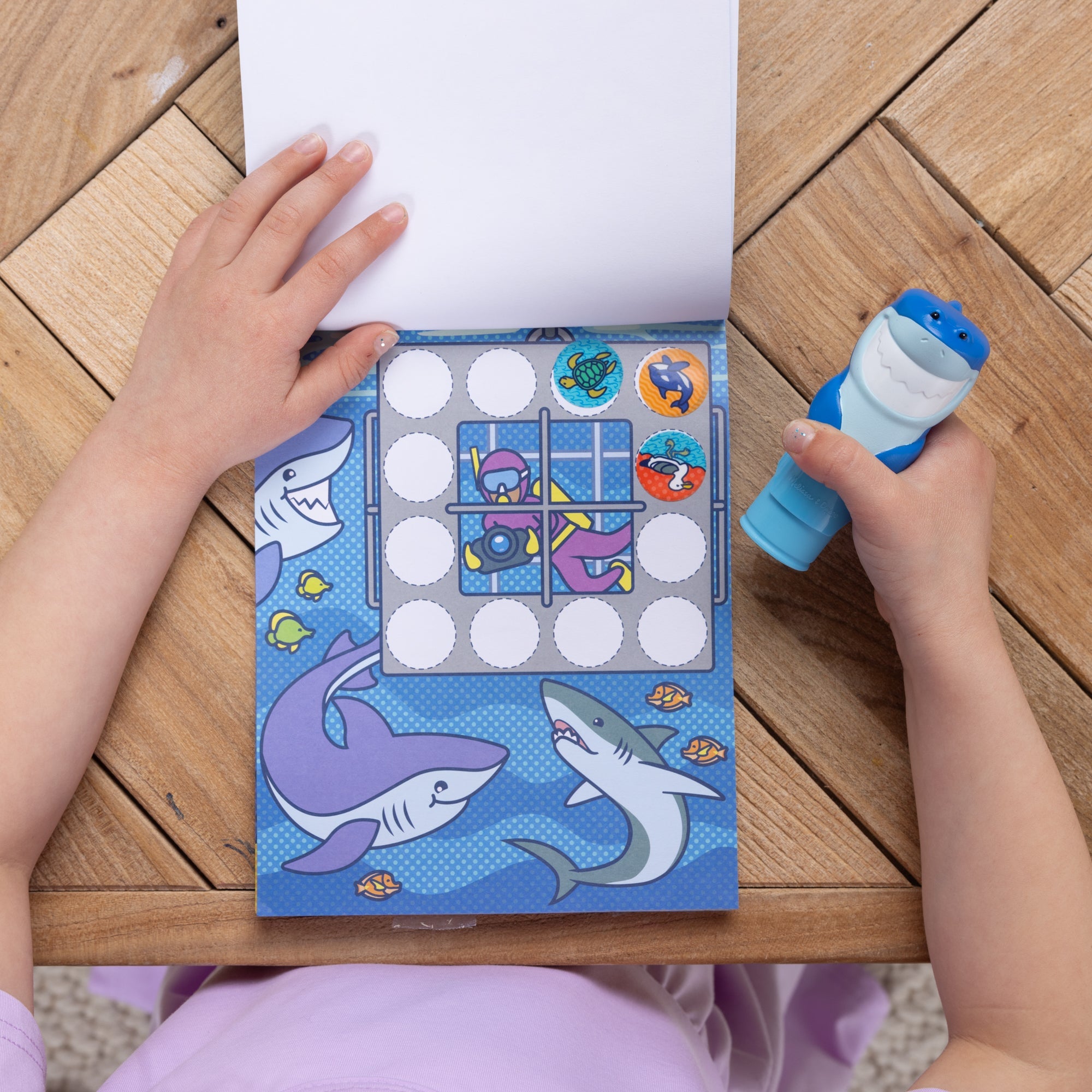Sticker WOW!™ Shark Bundle: Activity Pad & Sticker Stamper + Mini Activity Pad and 200 Refill Stickers
